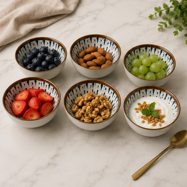 White Bowl Set of 6 for Home Kitchen and Dining Use (YM1771)