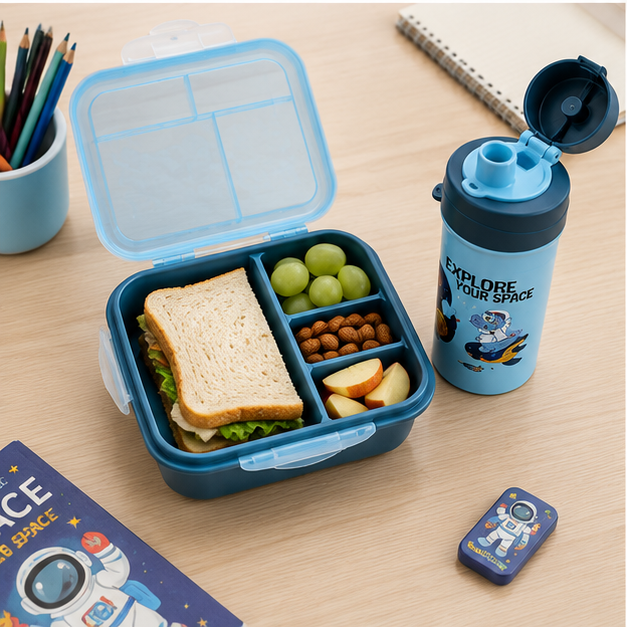 Kids Lunch Box with Water Bottle Set Blue (YM2479)