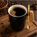 Ceramic Coffee Mug Black with Spoon (YM1757)