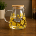 Printed Glass Water Jug with Floral Design (YM165)