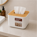 Tissue Box Holder – White Modern Tissue Organizer (YM561)