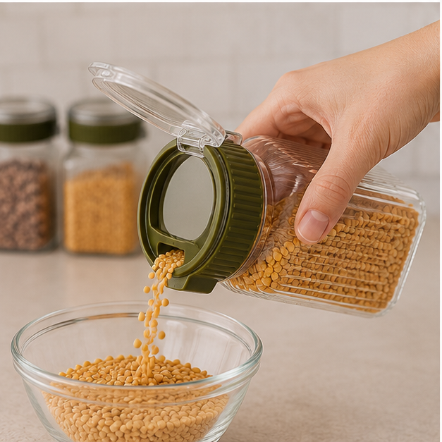 Airtight Cereal Storage Container Olive 500ML (YM2684)