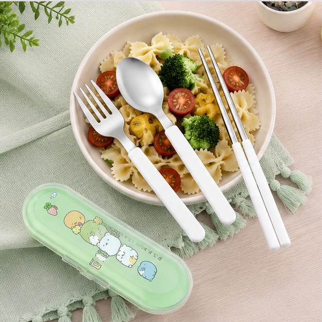 Kids Cutlery Set with Case – Green (YM2496)