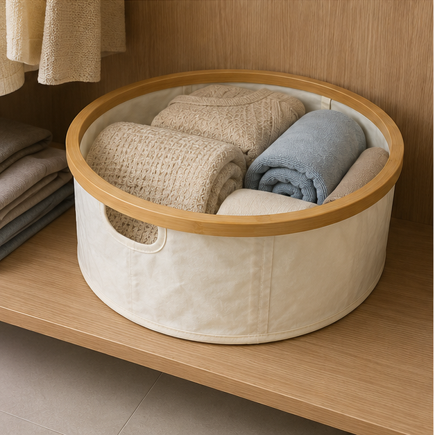 Foldable Laundry Basket White (YM1882)