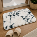 Soft White Marble Print Bath Mat for Bathroom (YM2090)