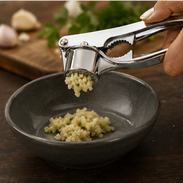 Stainless Steel Garlic Press Crusher Tool (YM1057)