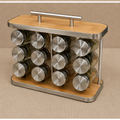 12 Jar Glass Spice Rack Organizer Set (YM078)