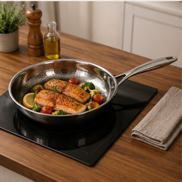 Stainless Steel Cooking Pan for Home Kitchen Essentials (YM1582)