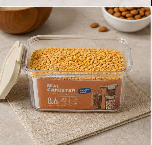 Transparent Plastic Storage Container with Lid (YM322)