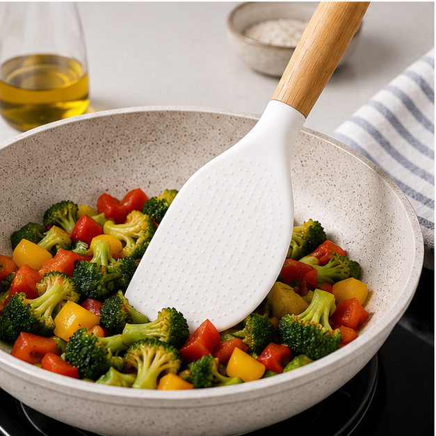 White Silicone Kitchen Spatula (YM944)
