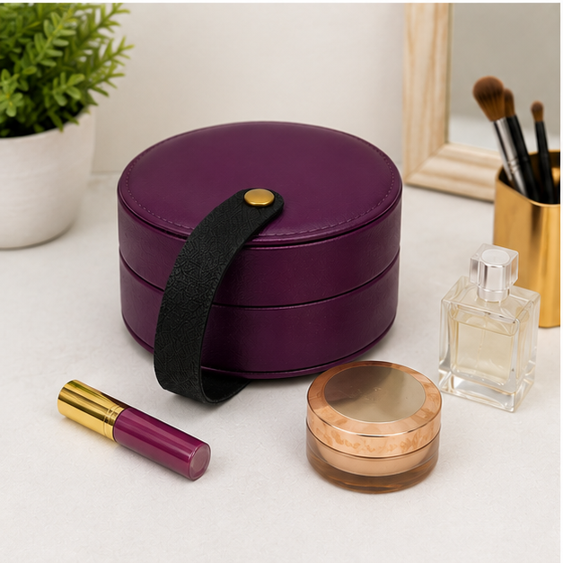 Purple Vanity Organizer Pouch for Makeup & Travel Storage (YM1439)