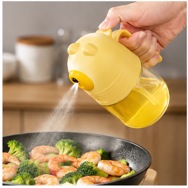Multi-Purpose Yellow Oil Spray Bottle for Kitchen Cooking Use (YM061)