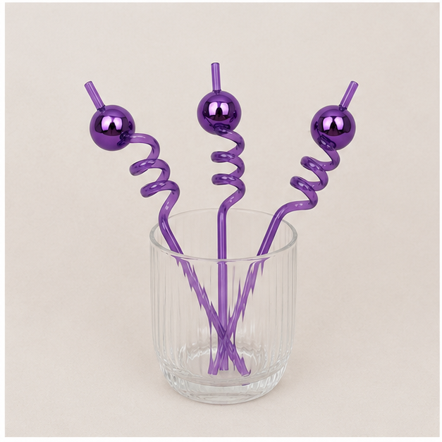 Decorative Reusable Drinking Straw Set (YM897)