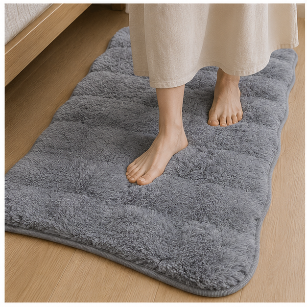 Grey Soft Floor Rug for Living Room & Bedroom (OF-FM-12)