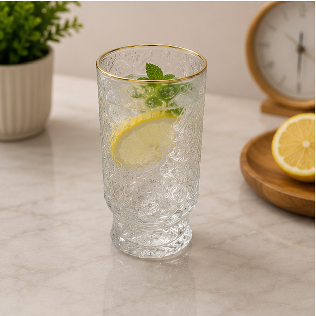 Transparent Glass Drinkware Set – Glass Cups & Mugs (YM620)