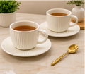 Ceramic Cup Set White – Premium Drinkware Set of 4 (YM789)