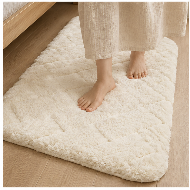 Cream Soft Floor Rug for Living Room & Bedroom (OF-FM-10)