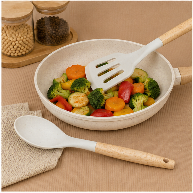 White Soup Ladle and Spatula Set of 2 (YM1479)