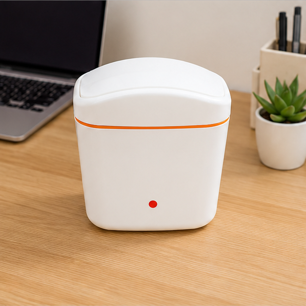 Compact Orange Desk Trash Bin for Office Use (YM823)