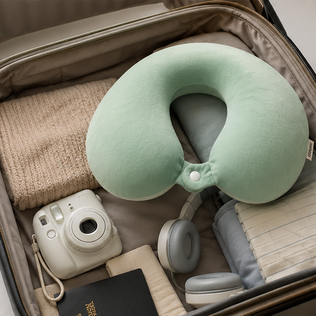 Light Green Neck Pillow for Travel and Everyday Comfort  (YM1861)