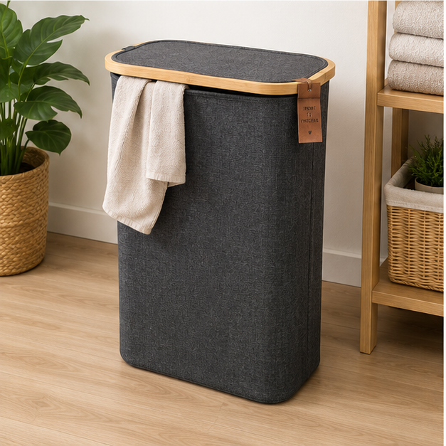 Stylish Grey Laundry Basket for Bedroom (YM1887)