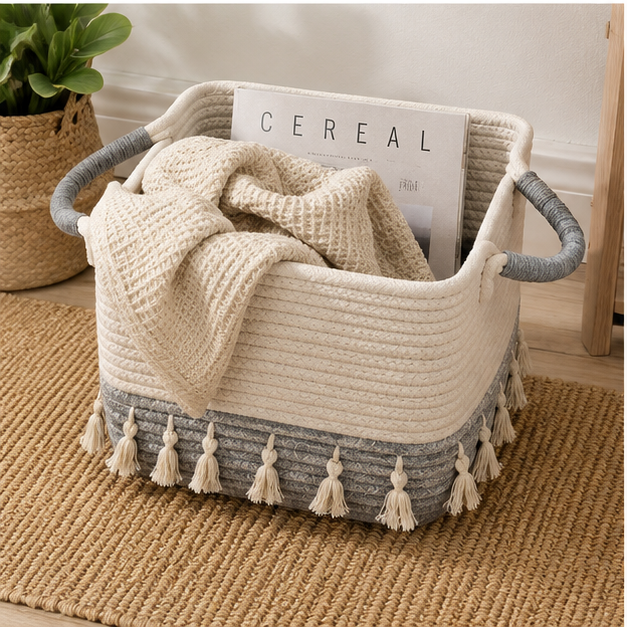 Grey Laundry Basket for Clothes Storage (YM1884)