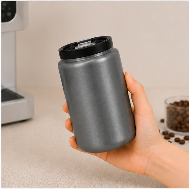 Grey Coffee Tumbler 350ML with Lid (YM1624)