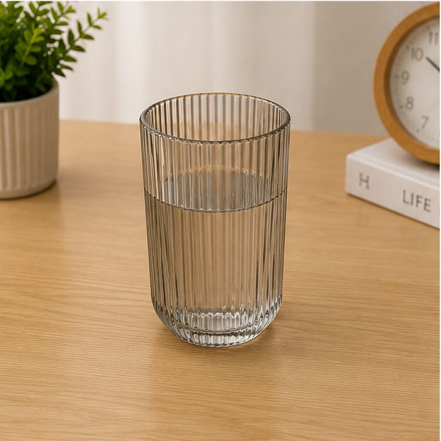 Grey Glass Drinkware – Elegant Glass Cup & Mug (YM615)