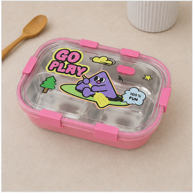 Pink Stainless Steel Kids Lunch Box 800ML (YM2492)