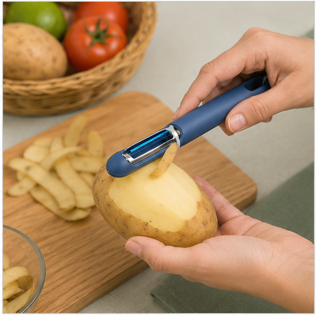 Blue Kitchen Peeler for Fruits and Vegetables (YM936)