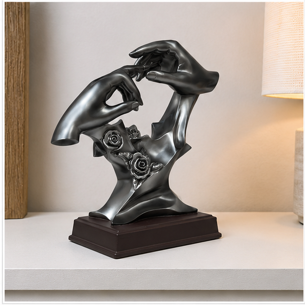 Abstract Hands Decorative Figurine Silver (YM2301)