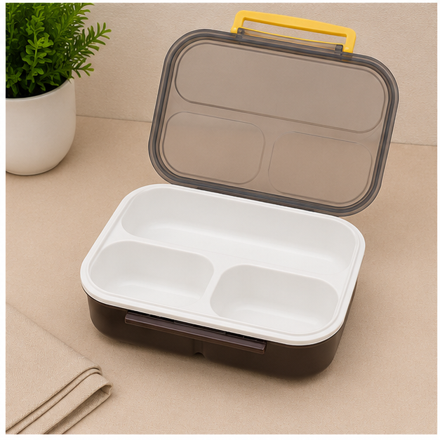 Brown Kids Lunch Box with Compartments (YM687)