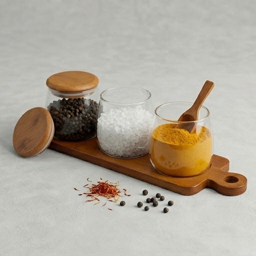 Transparent Glass Seasoning Jar Set of 3 (YM382)