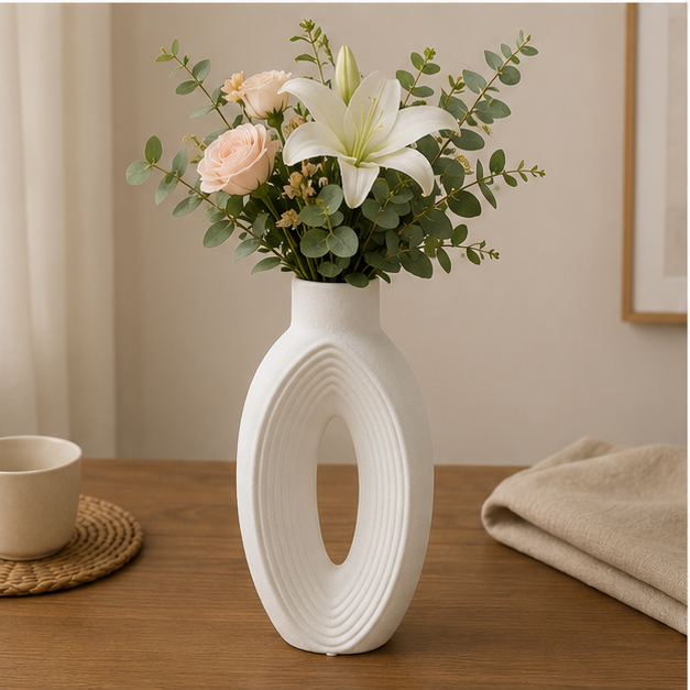 Modern Hollow Decorative Flower Vase White (YM1348)