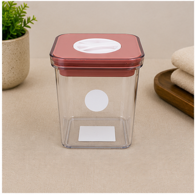 Pink Plastic Storage Container with Airtight Lid (YM2690)