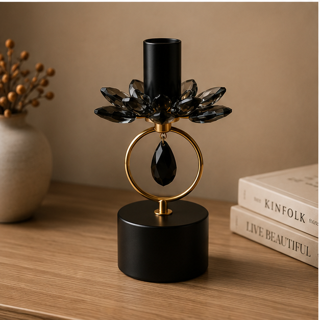 Contemporary Floral Accent Candle Stand (YM1129)
