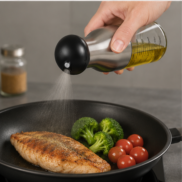 Glass Oil Sprayer Bottle Grey 100ML (YM060)