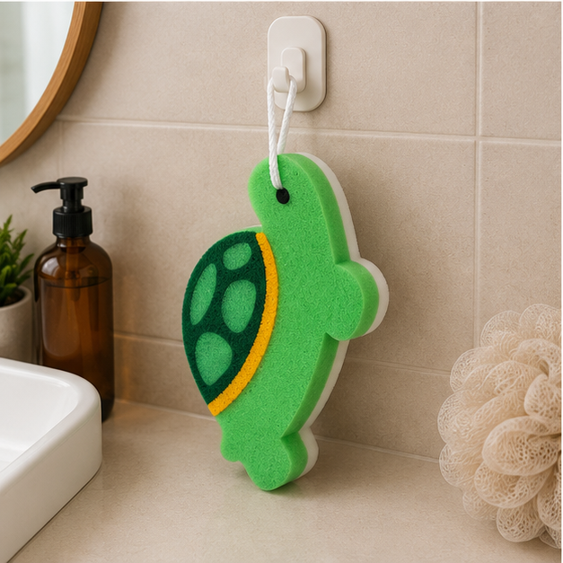 Bath Scrub Turtle Green – Soft Bath Sponge Scrubber (YM732)