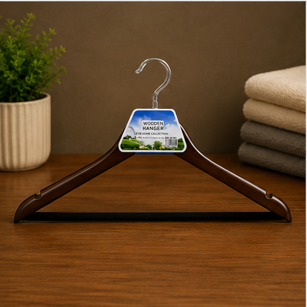 Wood Finish Clothes Hanger Brown (YM430)