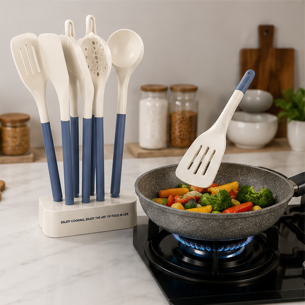 Blue Silicone Serving Spoon Set of 5 (YM932)