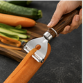 Stainless Steel Kitchen Peeler with Brown Handle (YM107)