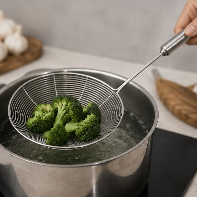 SS Deep Fry Strainer Stainless Steel (YM1644)