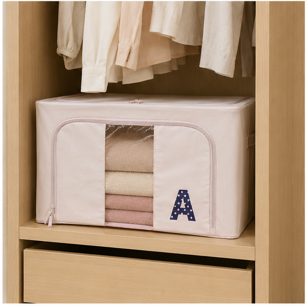 Pink Fabric Clothes Storage Bag 88L (YM2094)