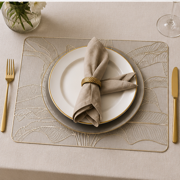 Botanical Gold Table Mat Set of 6 (YM2652)