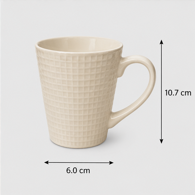 Elegant White Ceramic Textured Coffee & Tea Mug (YM781)