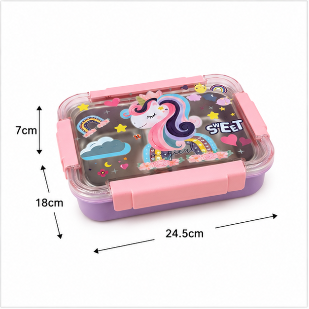 Purple Stainless Steel Kids Lunch Box 750ML (YM2495)