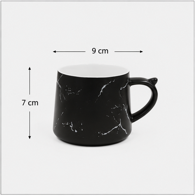 Black Sweet Mug Plate & Spoon Set (YM1741)