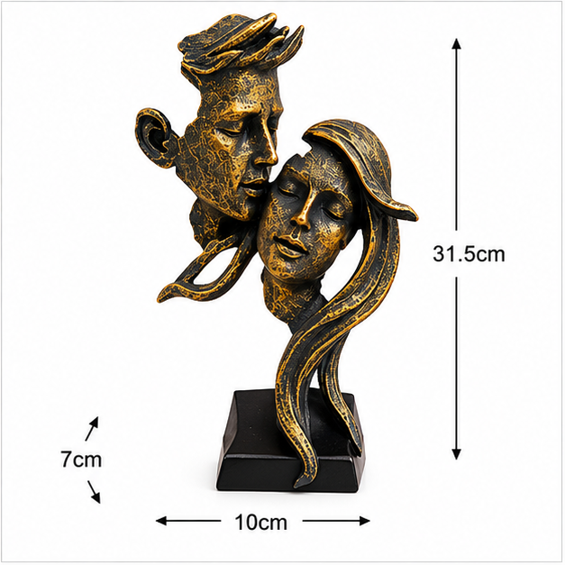 Dual Tone Gold Abstract Couple Sculpture (YM2316)