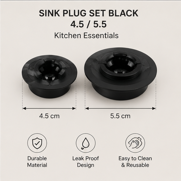 Black Sink Drain Plug Set for Kitchen and Bathroom (YM2034)