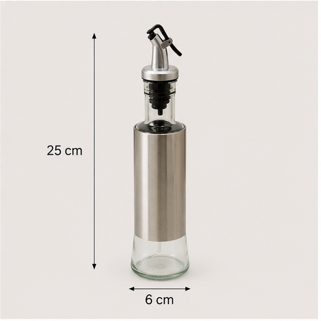 Glass Oil Dispenser Bottle with Stainless Steel Pourer (YM054)